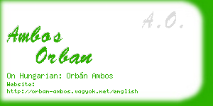 ambos orban business card